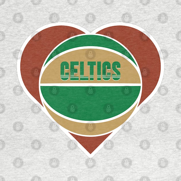 Heart Shaped Boston Celtics Basketball by Rad Love